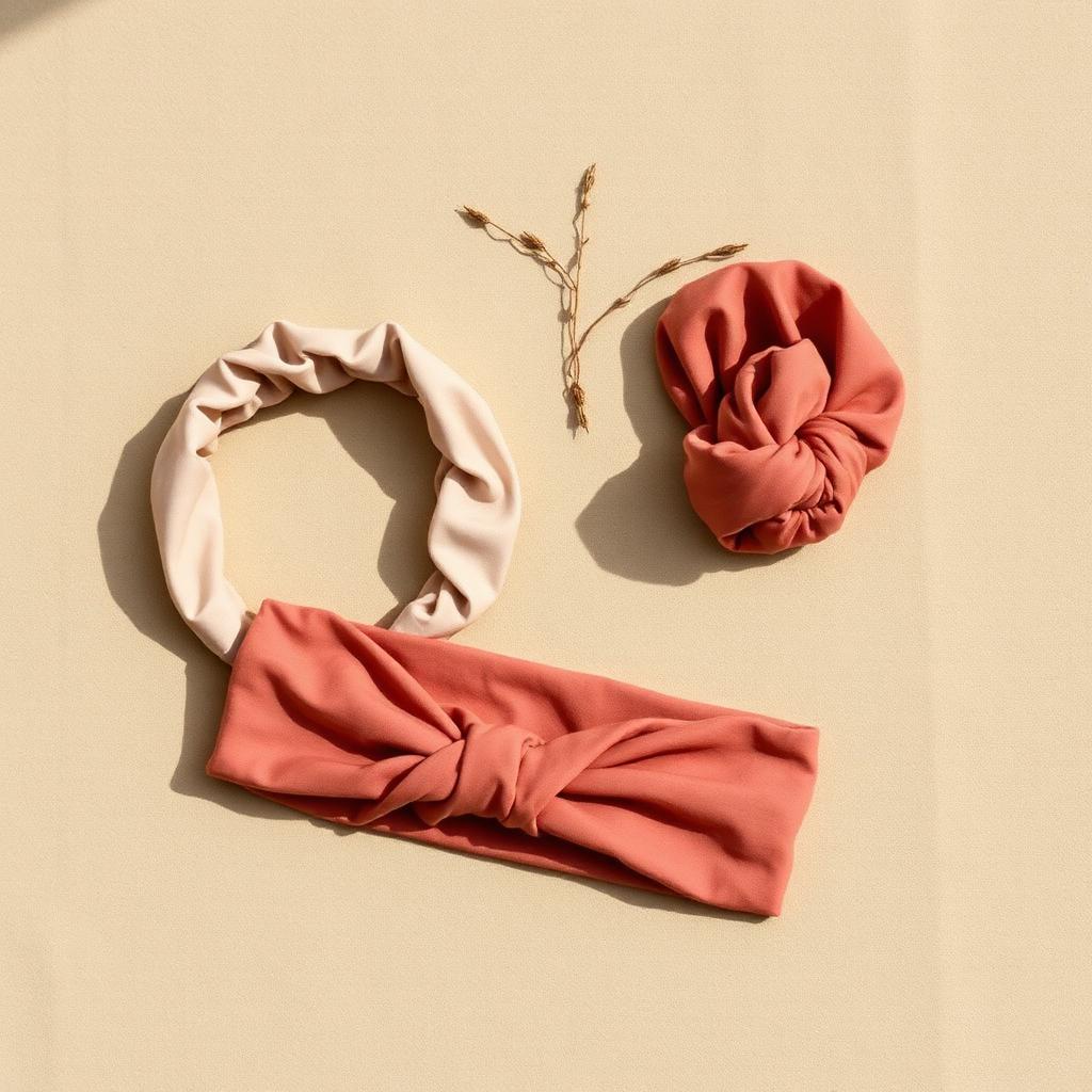 Warm clay yoga headband and hair wrap set