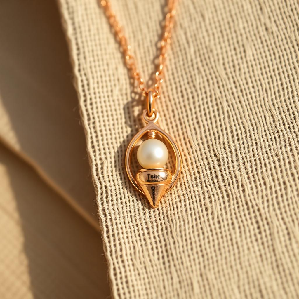 Rose gold amphora necklace with freshwater pearl